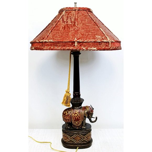 VTG Underwriters Laboratories 31" Lamp Circus Elephant Animal Rustic Resin Base - Picture 5 of 16